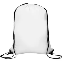 Symphony 210D Drawstring Bag Solid White Unbranded